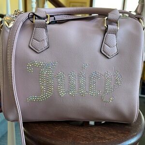 Juicy couture  NWT Dusty Blush crossbody Satchel rhinestone dot Pattern Imprint